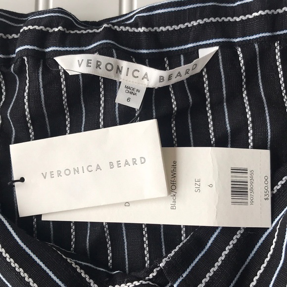 Veronica Beard NWT off shoulder striped top black - Picture 8 of 8